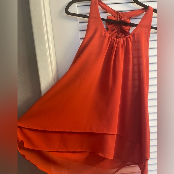 Charming Charlie NWT Flirty Ruffle Racer Back Smocked Tiered Tunic Size Med. - Picture 3 of 8